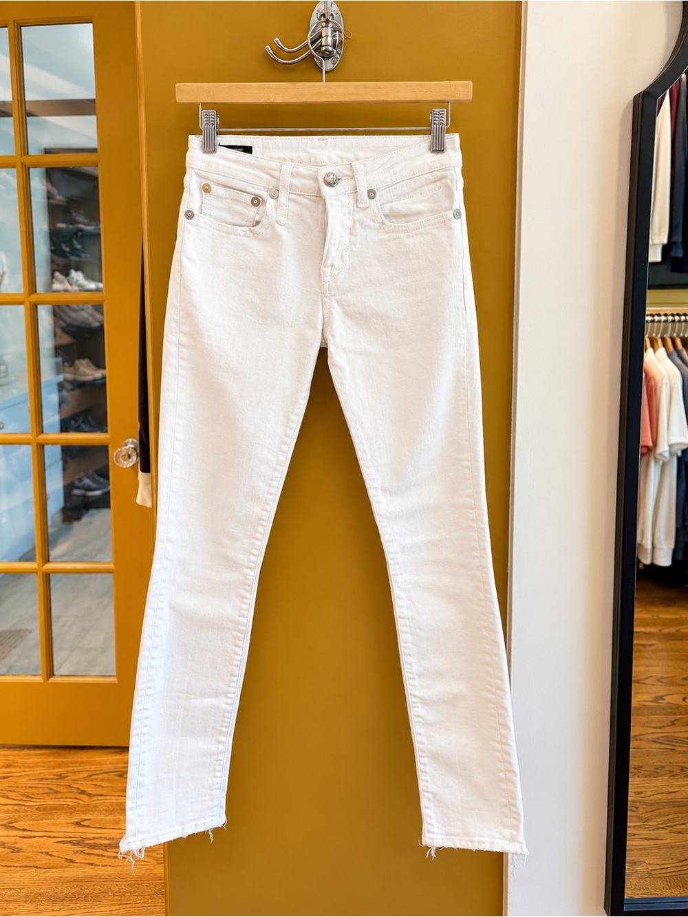 R13 Alison Crop White Skinny Jeans